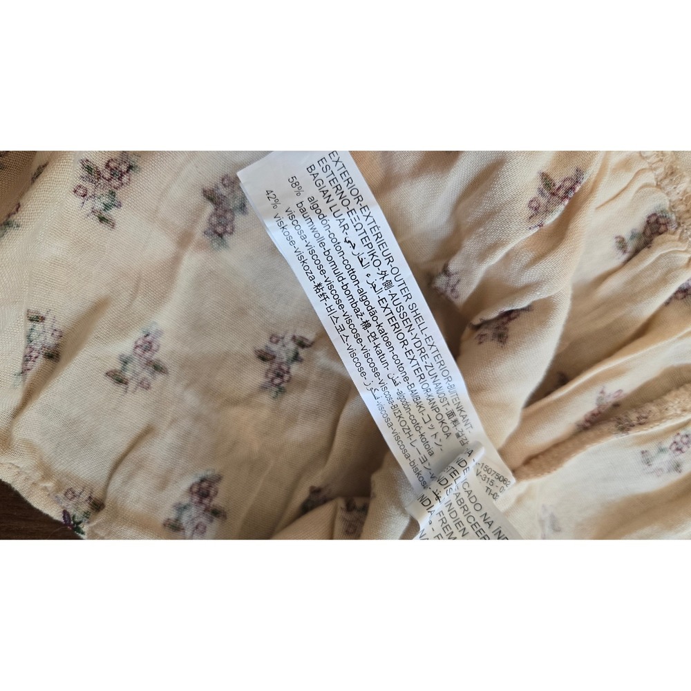 Zara Girls Floral Patchwork Tiered Dress Cream Boho Quilted Yoke Size11-12 152cm - Picture 7 of 7